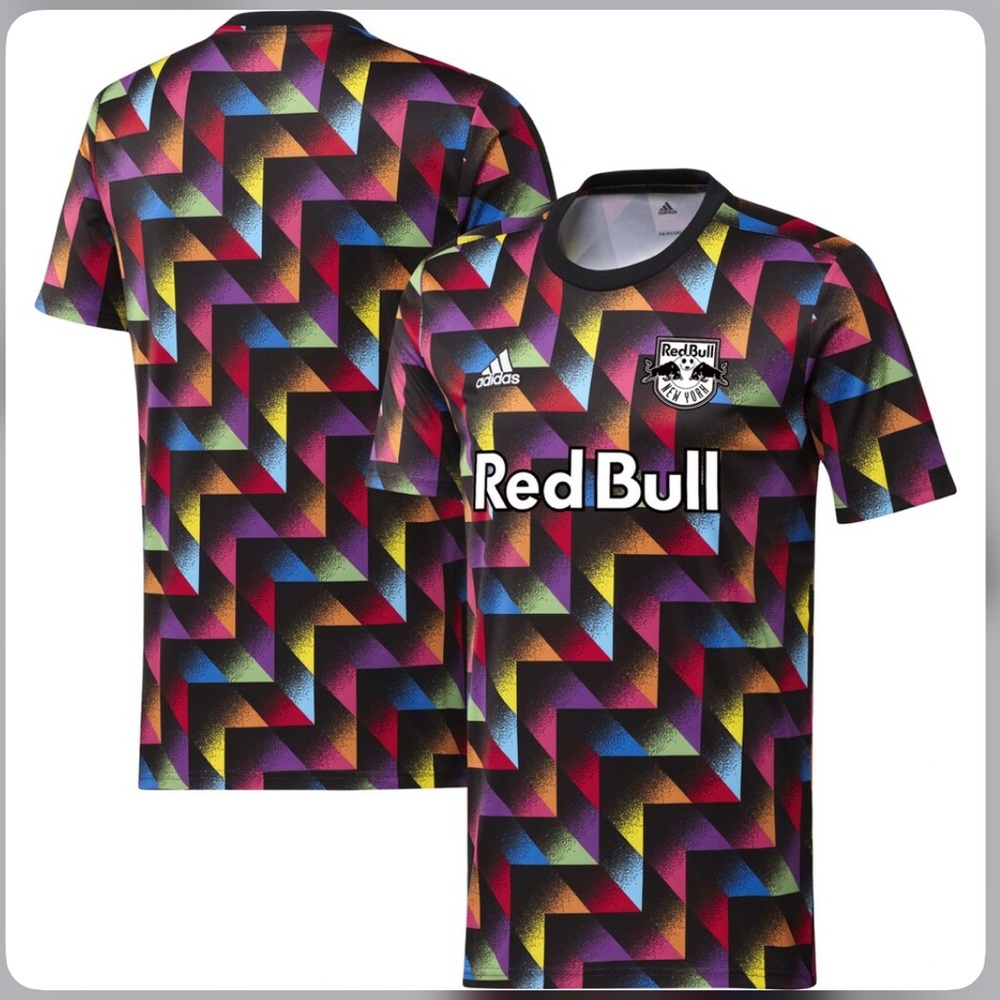 Adidas New York Red Bull  2022 Pride Pre Match Soccer Jersey T-Shirt Size 2XL